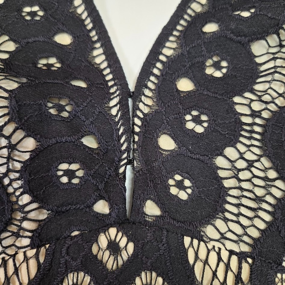 Free People One Million Lovers‎ Black Lace A-Line Dress Size 0 Tan Lining NWT - Picture 7 of 14